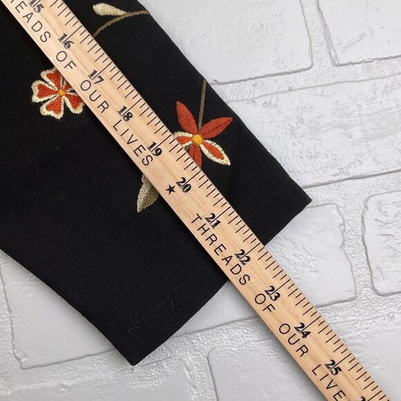 Brownstone Studios Jacket Women P Medium Black Orange Floral Embroider Shacket - Picture 8 of 11